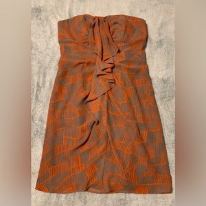 Gianni Bini Orange and Grey Cocktail Dress - Size 6